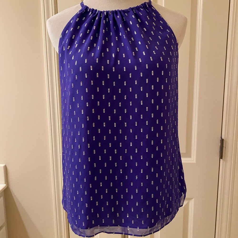 Lily Pulitzer high neck tank top. Silver designs